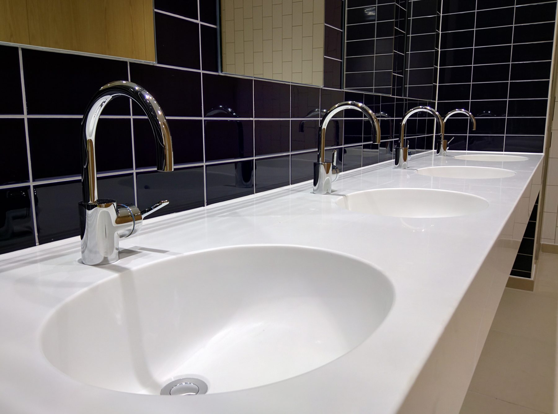 Solid surface vanity tops with inset bowls