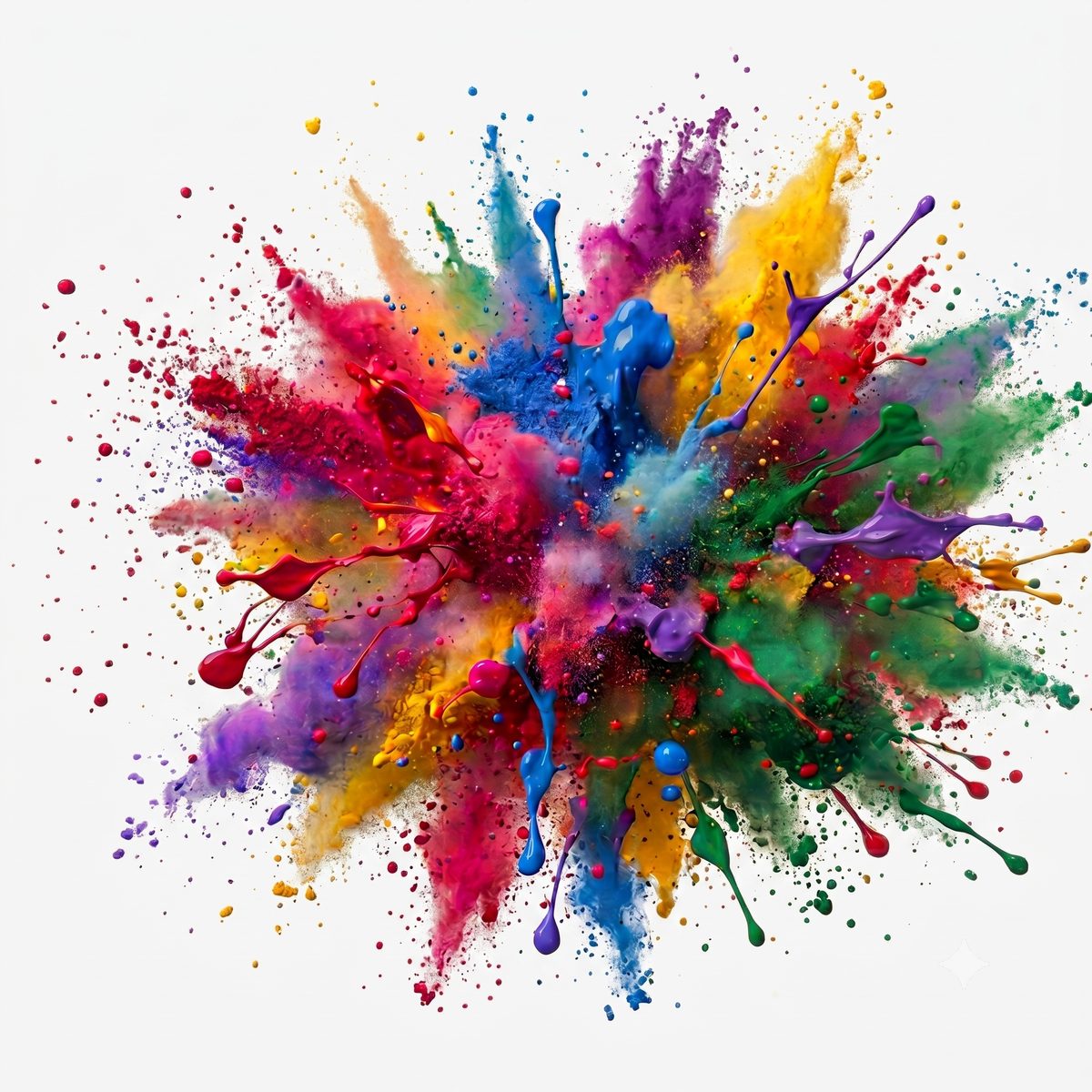 An explosion of pigment colour