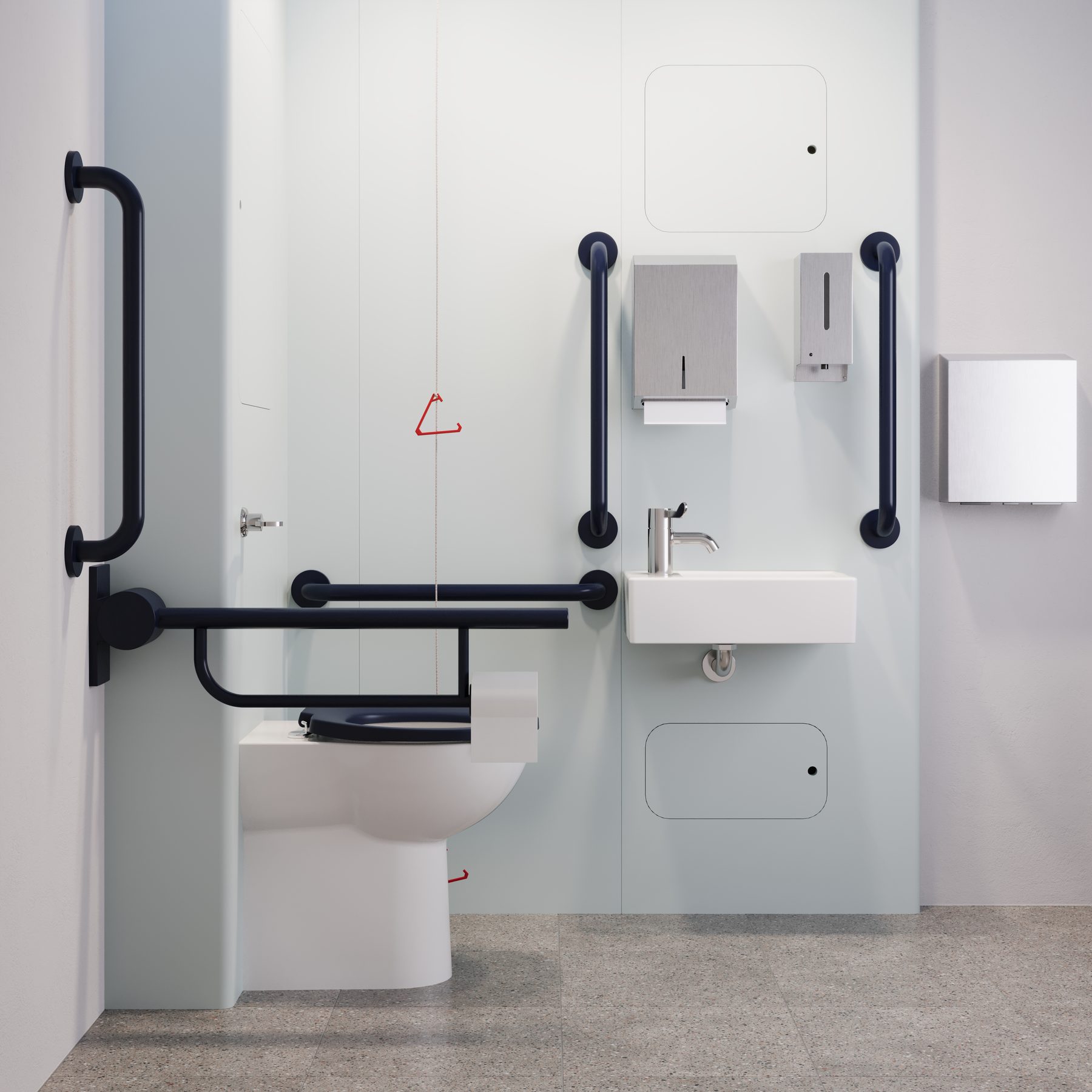 Cesco panel with blue grab rails
