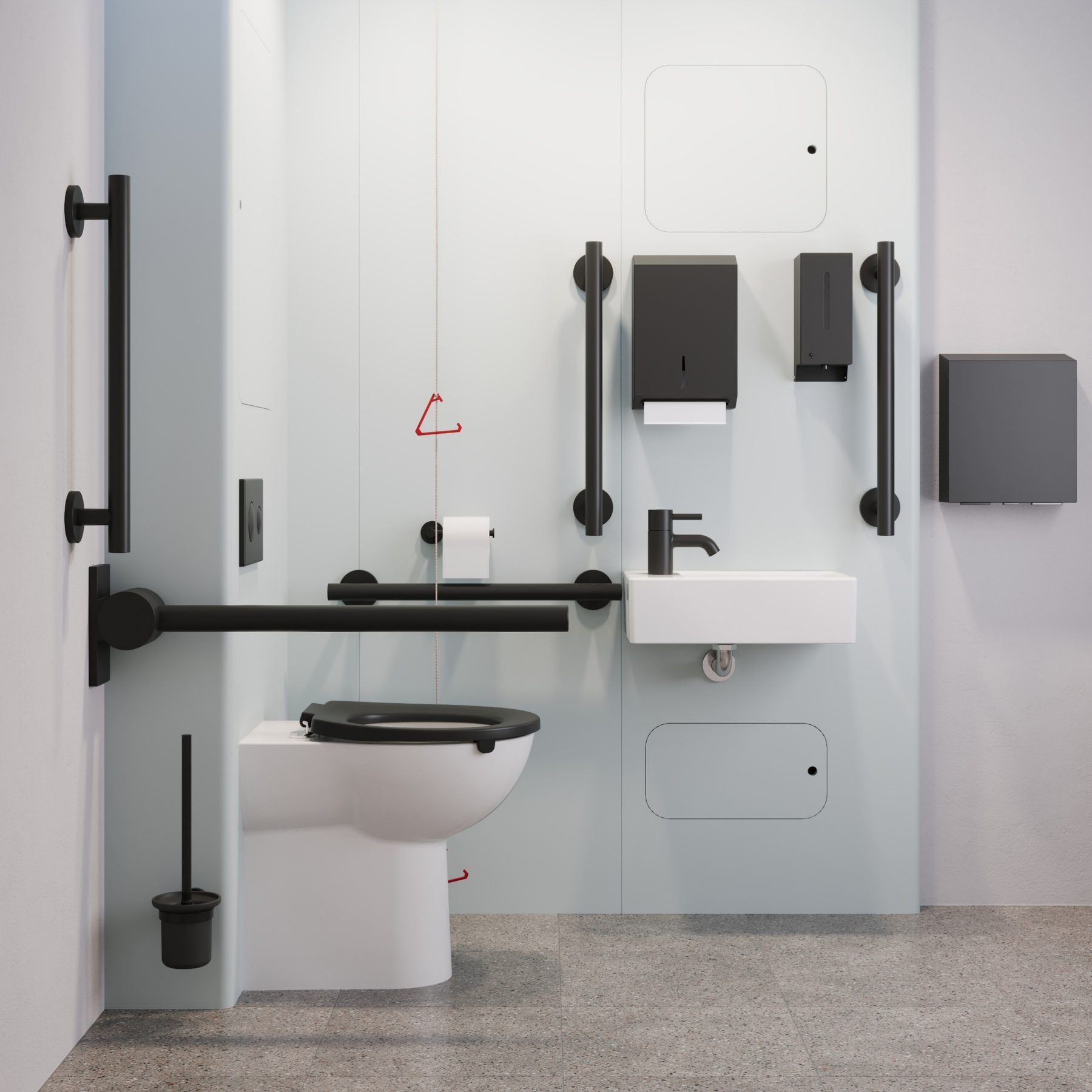 Rapide 1-2-3 accessible WC refurbishment installed in situ